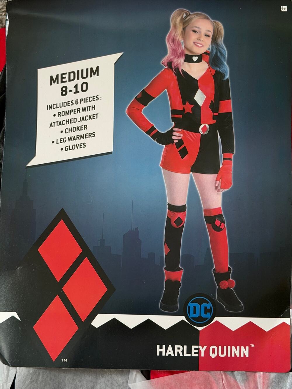 DC Comics Harley Quinn Kids Costume in size medium (8–10) New